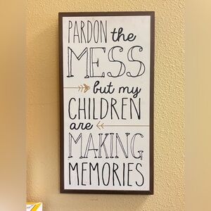 Brown and White Wall Decor Sign (11x21 ins)